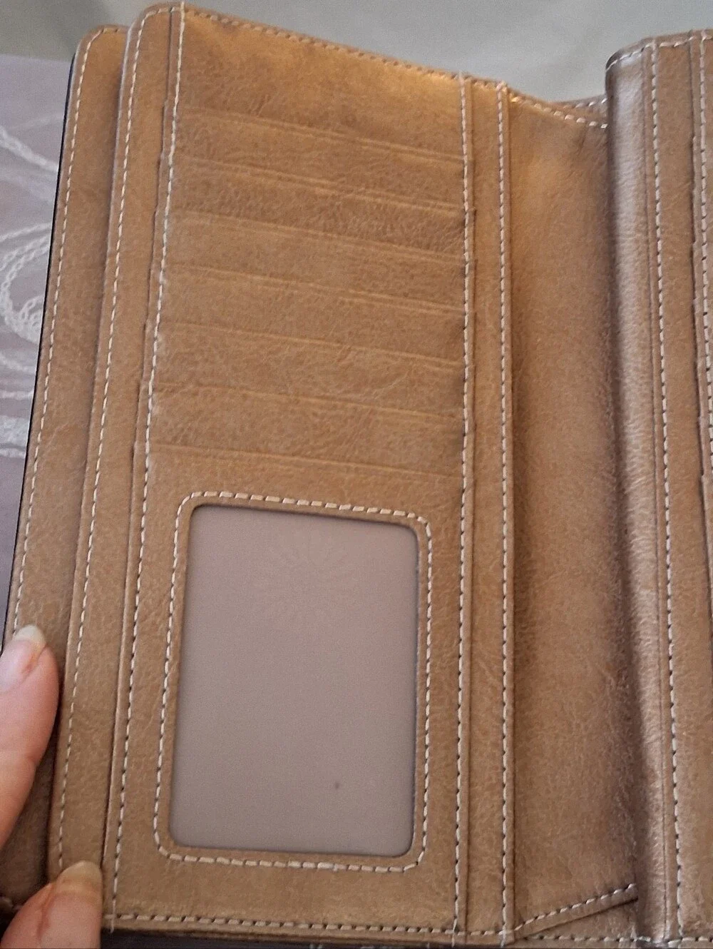 Sendifin Large Capacity Goldtone Clutch Wallet W/RFID Blocking